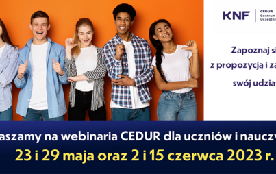 Zdjęcie do Urząd KNF - zaproszenie na webinaria CEDUR 