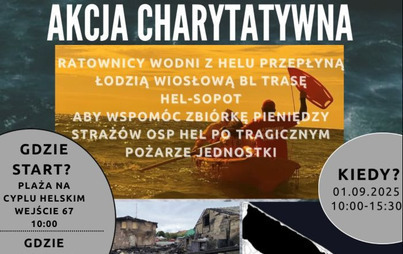 Zdjęcie do Już w najbliższy poniedziałek (01.09.2025) trzech ratownik&oacute;w z kąpieliska na Helu wyruszy łodzią wiosłową z Helu do Sopotu 