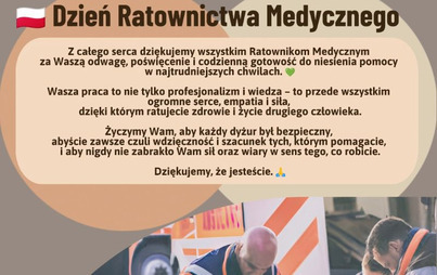 Zdjęcie do 8 września - Narodowy Dzień Ratownictwa Medycznego