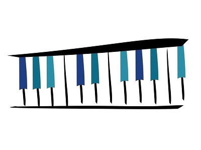 Obraz przedstawia logo - klawiatura fortepianu