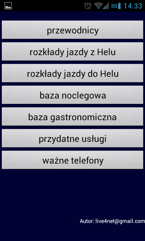 Obraz przedstawia zrzut ekranu aplikacji "Go! Hel"