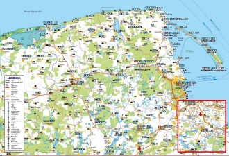 Obraz przedstawia mapę Gdynia i Północne Kaszuby na weekend 2013