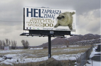 Obraz przedstawia kampanię promocyjną - Hel zaprasza zimą