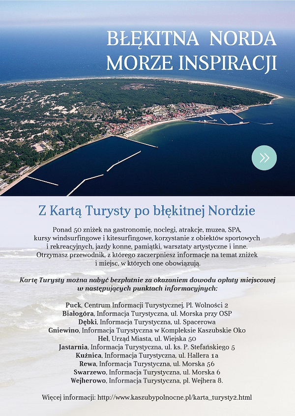 Obraz przedstawia plakat "Z Kartą Turysty po błękitnej Nordzie"