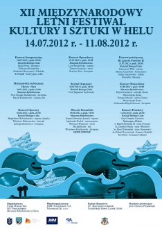 Obraz przedstawia plakat XII Międzynarodowy Letni Festiwal Kultury i Sztuki w Helu
