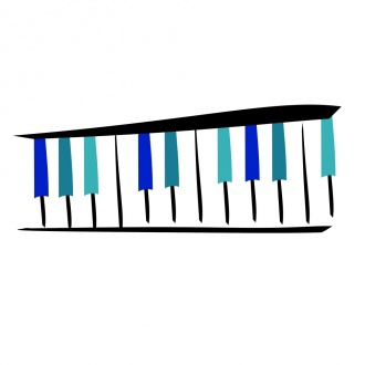 Obraz przedstawia logo - klawiatura fortepianu